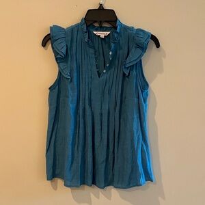 Nanette Lepore Teal Ruffle Sleeve Blouse